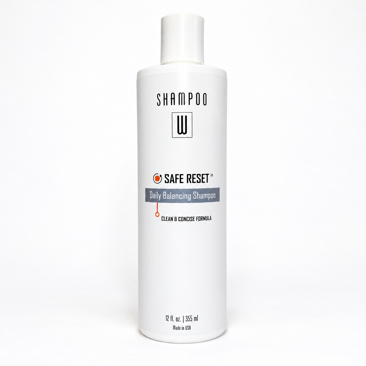 Safe Reset Daily Balancing Shampoo 12 fl oz bottle on a clean white background